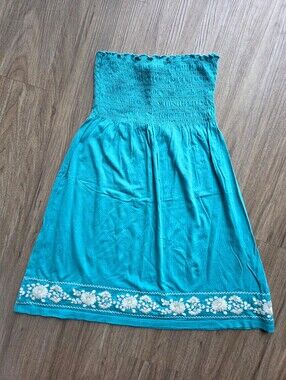 NWOT Vintage Abercrombie & Fitch Embroidered Smocked Floral Babydoll Top S